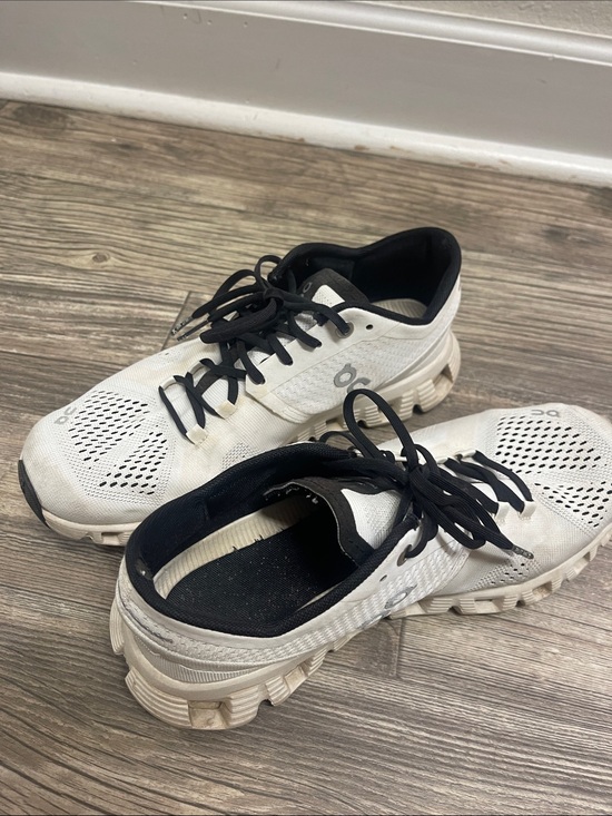 On Clouds Shoes - On Running Women's Cloudwhite Athletic Sneakers with Black Accents